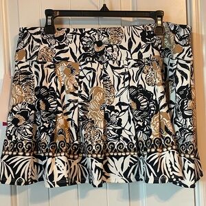 Lilly Pulitzer Ressi Skort. NWT XL black floral pattern